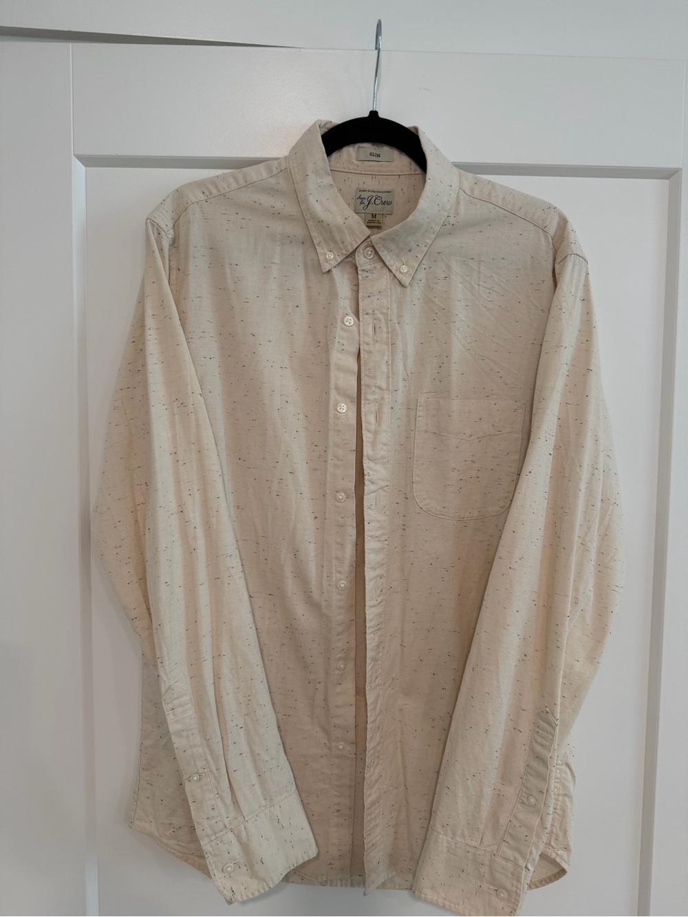 J. Crew Men's Button-Down Shirt in Natural Speckle Beige